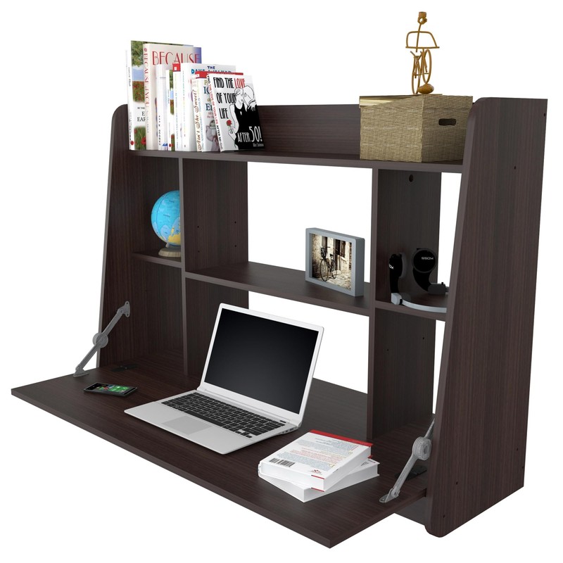 Inval Wall Mounted Floating Desk, Espresso