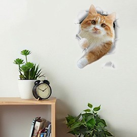 Traziewell Cat Wall Stickers for Kids Cat Wall Sticker Wallpaper for Bedroom Kawaii Stickers Cat Wall Stickers Toilet Seat Stickers for Lid for Kitchen Living Room Bedroom Decoration 1018