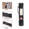 T6+COB Electric Torch Telescopic Zoom Powerful Flashlight Dual Light Sources