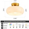 SHBEILOU Semi Flush Mount Ceiling Light, 11 Inch Gold Mid