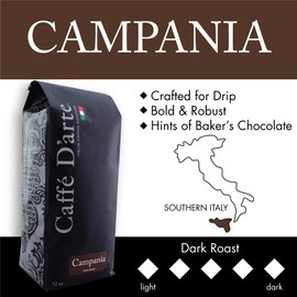 Caffe D'arte Campania Ground Coffee, 12 Ounce