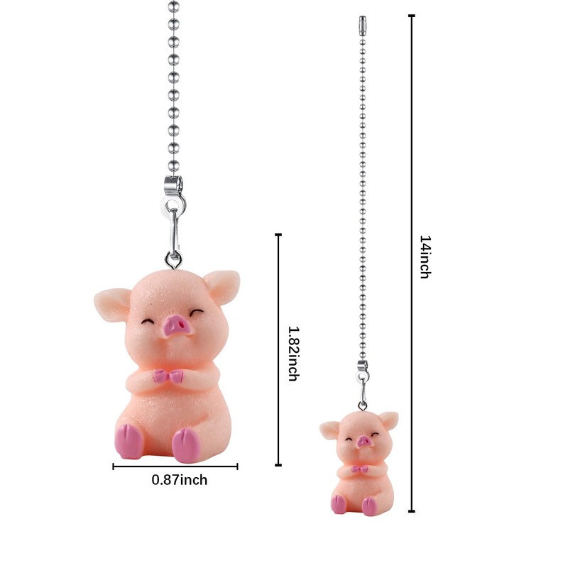 Dotlite Pig Ceiling Fan Pull Chain,Cute Pink Pig Farm Pulls