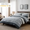 Finlonte Queen Comforter Set, Striped Queen Comforter Bedding Set, Cotton