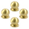 Jiozermi 4 Pack Mini Round Solid Brass Knobs, 5/9 Inch