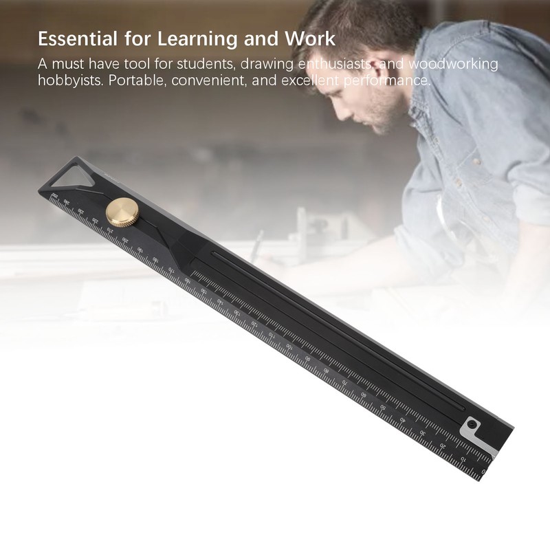 Aluminum Alloy Straight Ruler 25cm Precise Scale Professional for Woodworking