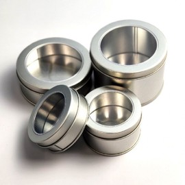 Transparent window round steel case tin tin case small items organizer 1p 65*40 7ea