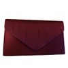 Purple Possum UK Burgundy Satin Envelope Clutch Bag, Claret Evening