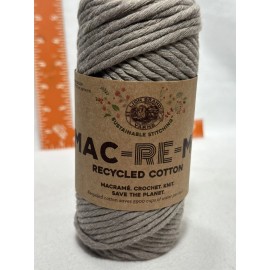 Lion Brand Hazelnut Macrame Crochet Knit Yarn, 9mm Super Bulky Recycled Cotton