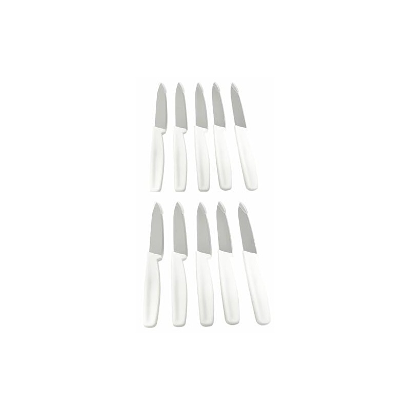 10 Pack - 4" Commercial Kitchen Paring Knives - White