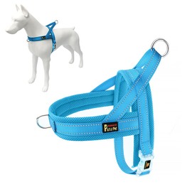 Plutus Pet No Pull Dog Harness with Breathable Mesh Padded, Adjustable Reflective Escape Proof Dog Harness, Quick Fit Dog Vest Harness for Small Medium Large Dogs(L, Cyan)