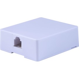 Power Gear Surface Mount Jack, Attach to Walls, Receptacles, Baseboards, Compatible with Standard Phone Plugs, RJ14, RJ11, Answering Machines, Modems, Fax Machines, White, 76136