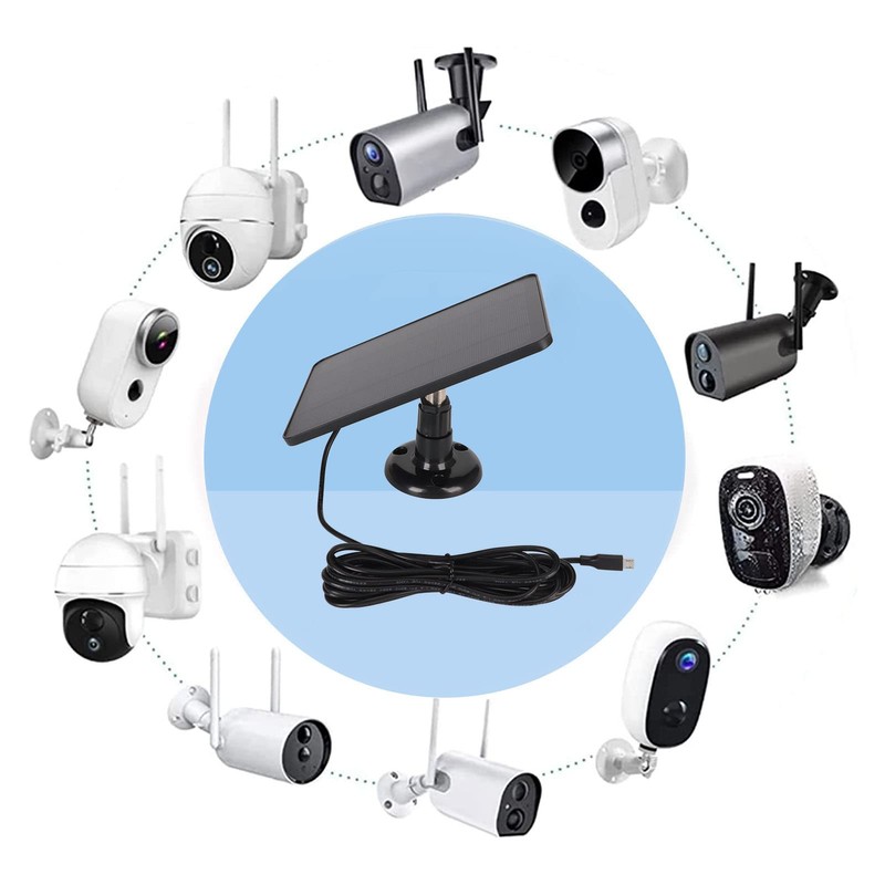 Camera Solar Panel, Outdoor Security Camera, IP65 Waterproof Camera Charger