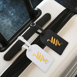 Jeffdad 2 Pcs Mr and Mrs Luggage Tags, Bridal Shower Gift for Couples, Honeymoon Gifts Travel Suitcase Tags, PU Leather Travel Tags Engagement Gifts