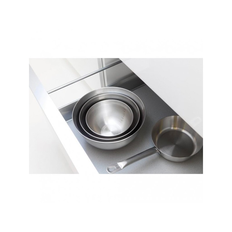 Brabantia 363863 Rührschüssel, Edelstahl mit hitzebeständigem Silikonboden 3.0 Liter