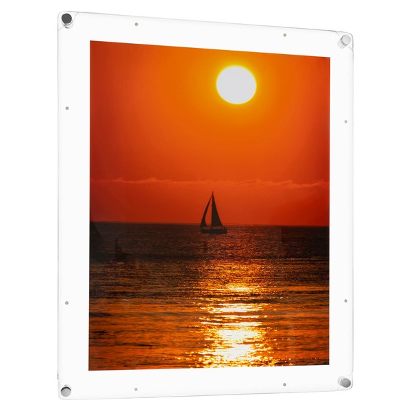 ArtToFrames 12x16 Inch Magnetic Acrylic Frame with Chrome Standoffs for