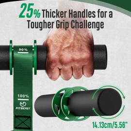 FitBeast Forearm Strengthener and Forearm Exerciser, Wrist Roller with Thicker Handle, Forearm Strength Trainer with Adjustable Strap, Ideal for Grip Strength, Muscle Building, Rehabilitation (Green)