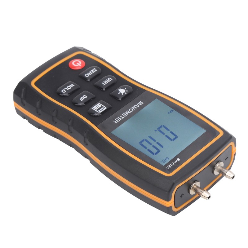 SW‑512C Digital Manometer HVAC Air Pressure Meter Gauge Differential Air