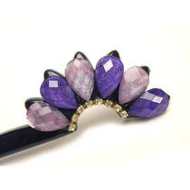 hazlm064nnnbk (Little Moon) [Stone Glitter Stick Hair Accessories] [Hair Hair] [Hair Hair] Lacrima Black