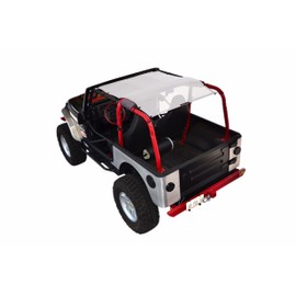 Spiderwebshade mesh Sun Shade top Compatible with Jeep tj 1997 Until 2006 Made in The USA Vehicle Accessory in White