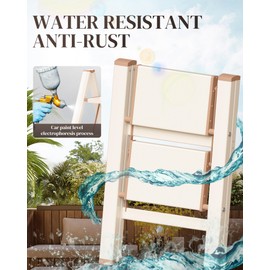 GameGem 2 Step Ladder, Folding Step Stool with Wider Pedal, Anti-Slip Feet & Non Slip Stripes, Aluminum Sturdy Material, 300Lbs Capacity, Elegant Look of Cream Chocolate Better Matches Your Home