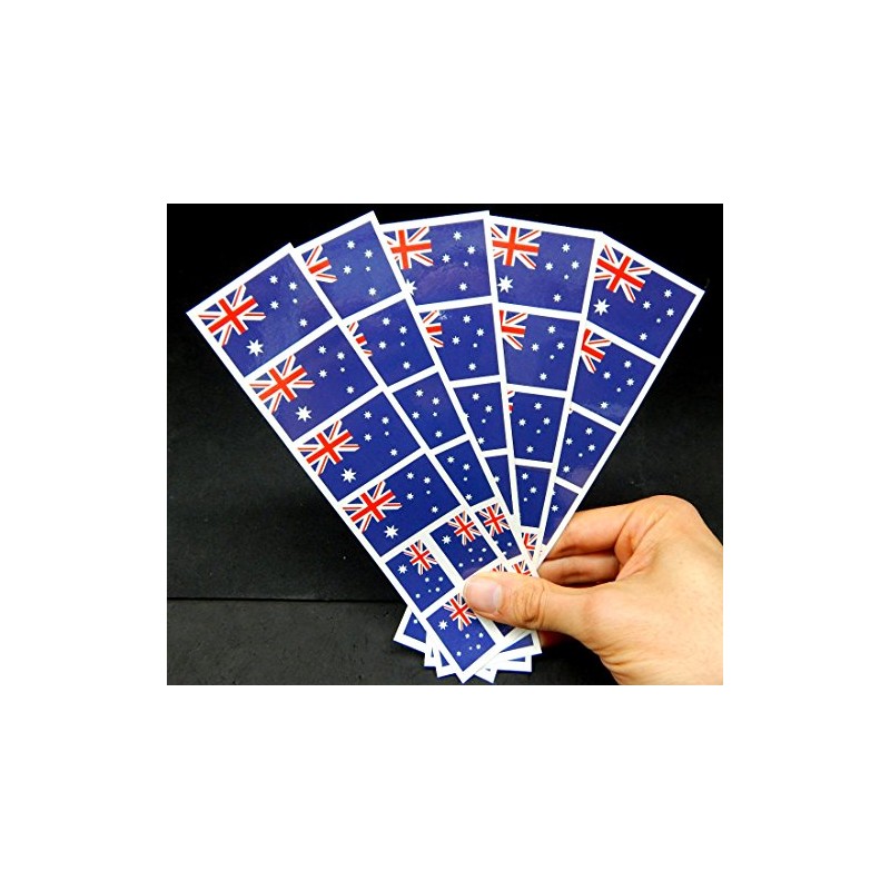 40 Removable Stickers: Australia Flag, Australian Party Favors, Decals