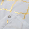 FINECITY White Shower Curtain Gold Moroccan Pattern with 12 Hooks