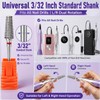 FATUXZ Nail Drill bits, 3/32" Shank Tungsten Carbide Drill Bits,