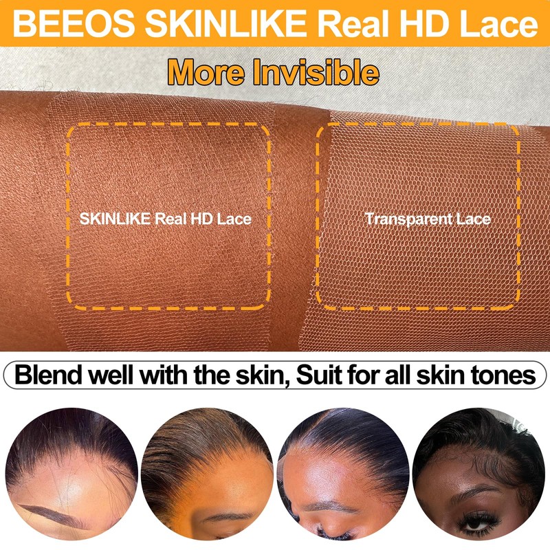 BEEOS 5x5 HD Lace Closure Deep Wave Pre Plucked Human