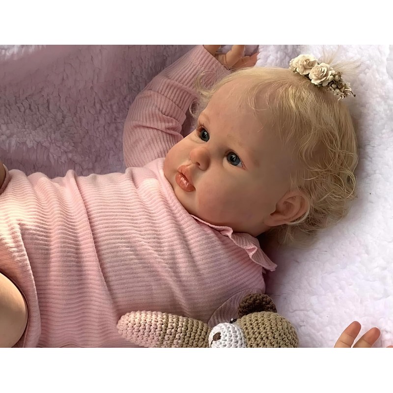TERABITHIA 24 Inches Realistic Reborn Baby Doll with Blonde Hair