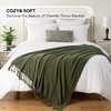 BATTILO HOME Olive Green Throw Blanket for Couch Bed Sofa,