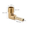 sourcing map Brass Barb Hose Fitting, 90 Degree Elbow 6mm