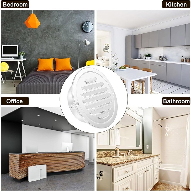 Zonon 18 Pcs 4 Inch Black Stainless Steel Air Outlet