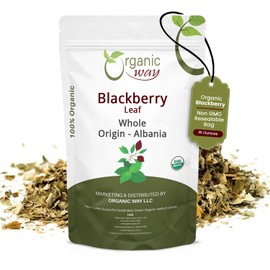 Organic Way Dried Blackberry Leaf Whole (Rubus fruticosus) - European Wild-Harvest | Organic & Kosher Certified | Raw, Vegan, Non GMO & Gluten Free | USDA Certified | Origin - Albania (1LBS / 16Oz)