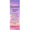 Suzanne "Lily of the Valley" Keepsake Name Meaning Bookmark with