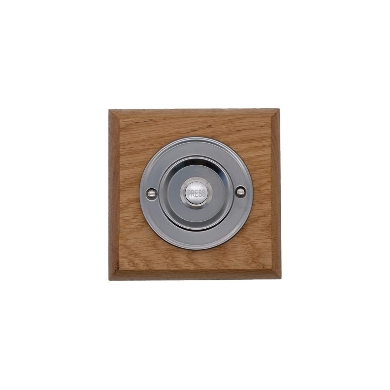 Modern Living Square Wireless Doorbell in Honey and Brushed Nickel