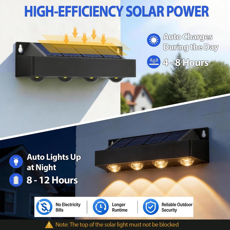 Solar Lights Outdoor Illuminates House Numbers and House Address Sign,
