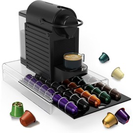 DIOZYRA Coffee Pod Holder for Counter,Acrylic K Cup Holder Organizer with Sliding Storage Drawers,Coffee Capsule Organizer Coffee Station Bar Organizer for Home & Office(Holds 40 Pods)