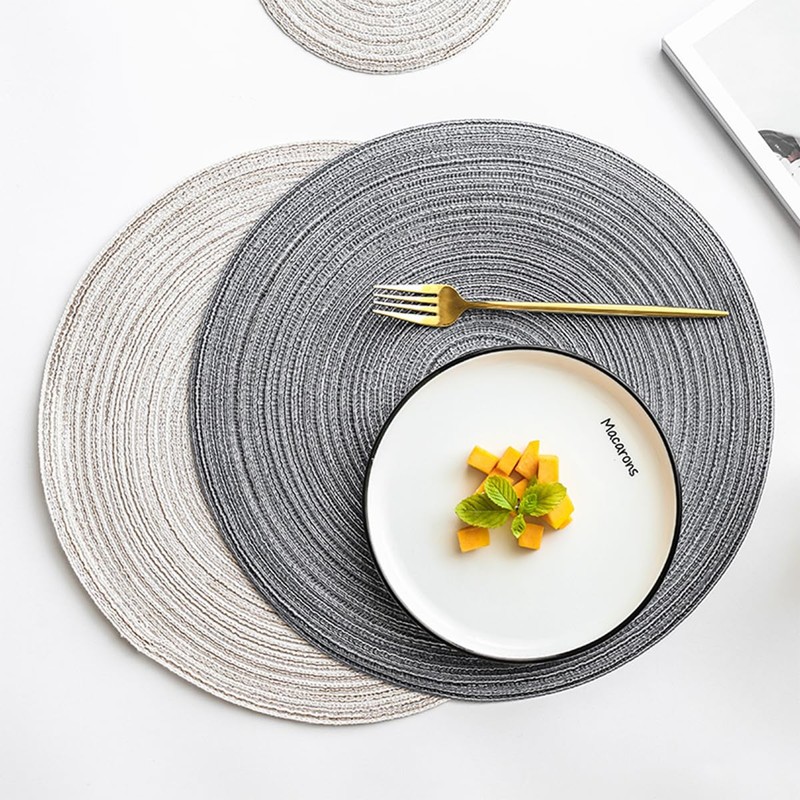 Soulnioi Cotton Place Mats Round Table Placemats 38cm Heat Resistant