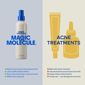 Magic Molecule Skin Cleanser for All Skin Types, Hypochlorous Acid Spray Helps Heal Acne Prone Skin, Eczema and Itchy Rashes and 50 Other Skin Ailments, 8 oz Spray (Pack of 3)