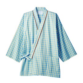 Patient clothing (unisex, 8/4 sleeves) top 59-421 sax/beige size: 3L Sumisho Mont Blanc medical workers