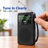 Portable AM/FM/SW Pocket Radio with LED Flashlight, 3.5mm Headphone Jack
