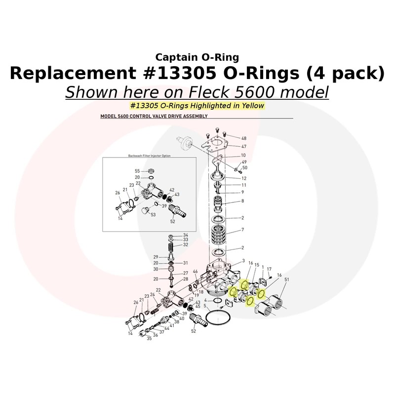 Captain O-Ring - Replacement #13305 O-Rings for Fleck/Rainsoft 2510, 5600,