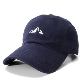 Men's Baseball Cap - Mountain Embroidery Vintage Adjustable Hat, Breathable & Comfortable for Outdoor Sports Hiking Camping Navy