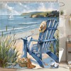 Vengaot Summer Beach Coastal Shower Curtain 72Wx72L Inch Blue Sea