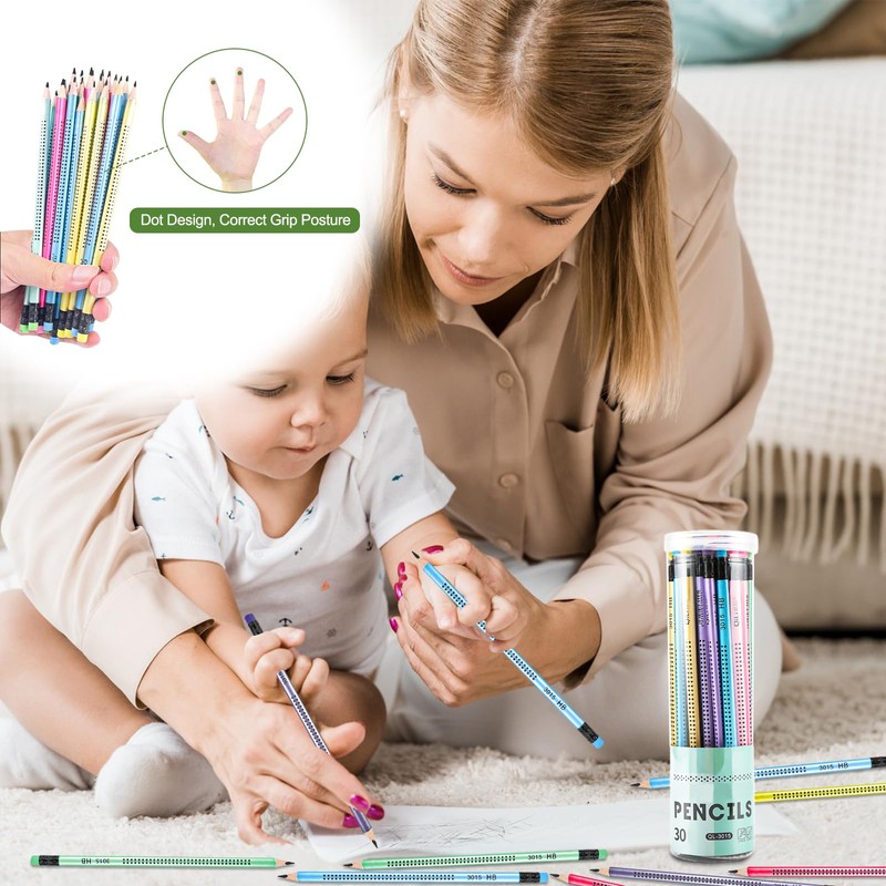 Magrimaxio Pack of 30 HB Pencils, Wooden Pencils Set, Pencil