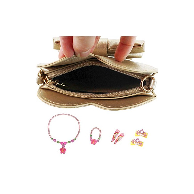 Goclothod Girls Bowknot Mini Coin Purse Heart Shape Cross Body