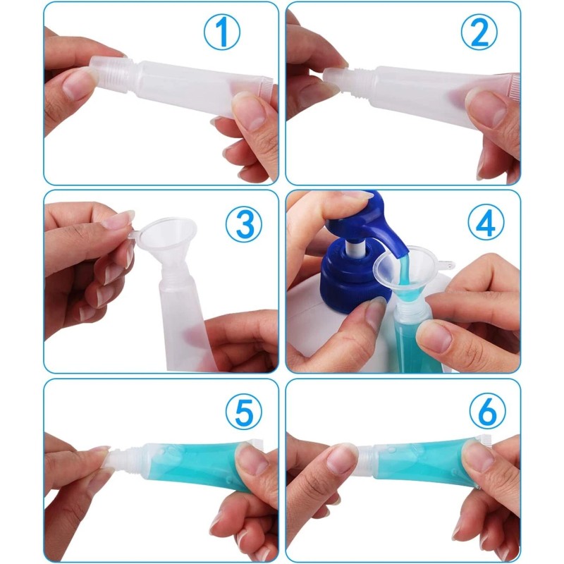 HRLORKC 20 Pack - 10 ml Empty Plastic Lip Gloss