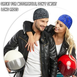 Tarpop 10 Pcs Men Skull Caps Cooling Welding Hard Helmet Liner Cycling Skull Caps Wicking Beanie Do Rag Head Wrap for Men(Assorted Style)