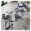 EGT Geometry Waterproof Leather Tablecloth, Table Protector for Study Computer