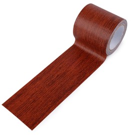 Wood Grain Repair Tape, 2.2 Inch x 15ft Wood Colored Trim Wood Effect Duct Tape Self-Adhesive Simulated Wood Patch Tape for Tables, Doors, Windows, Floors (Dark Maroon)